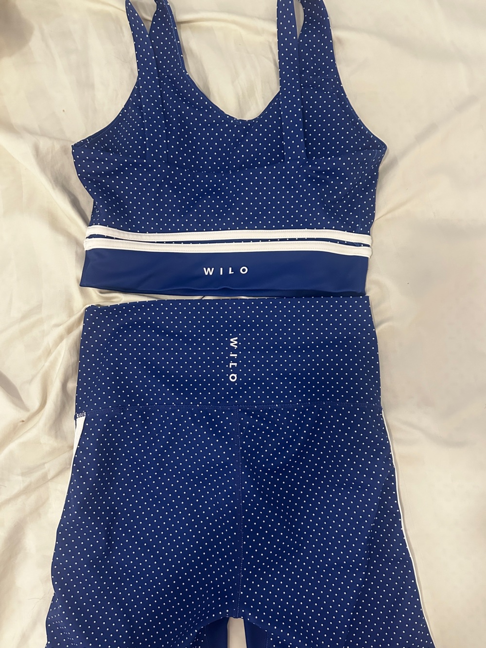 Wilo The Label Blue Polka Dot Workout Set - Picture 6 of 7